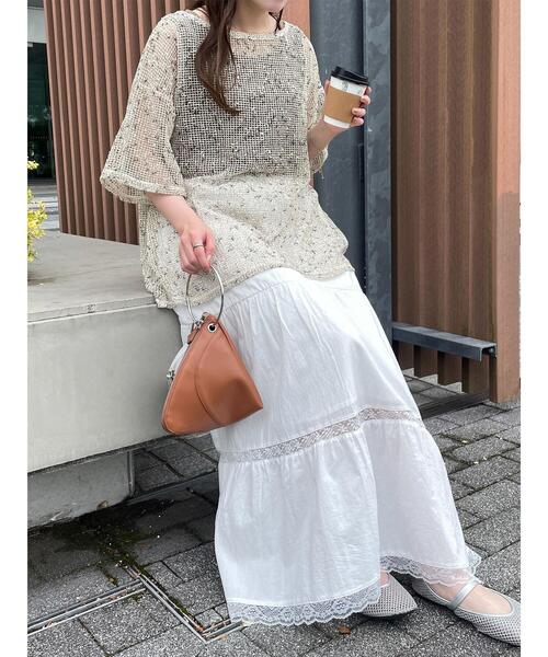 ehka sopo（エヘカソポ）の「メッシュプルオーバー（その他トップス・レディース・オフホワイト/ブルー/ブラック/ピンク/ベージュ・F）」の10枚目の写真