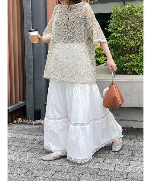 ehka sopo（エヘカソポ）の「メッシュプルオーバー（その他トップス・レディース・オフホワイト/ブルー/ブラック/ピンク/ベージュ・F）」の12枚目の写真