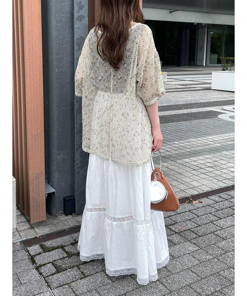 ehka sopo（エヘカソポ）の「メッシュプルオーバー（その他トップス・レディース・オフホワイト/ブルー/ブラック/ピンク/ベージュ・F）」の13枚目の写真