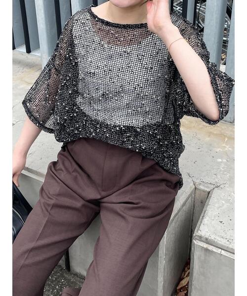 ehka sopo（エヘカソポ）の「メッシュプルオーバー（その他トップス・レディース・オフホワイト/ブルー/ブラック/ピンク/ベージュ・F）」の14枚目の写真