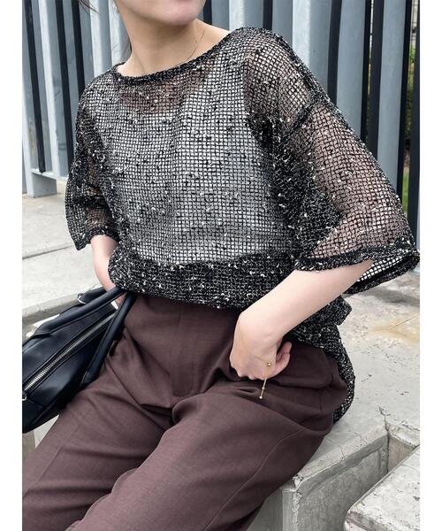 ehka sopo（エヘカソポ）の「メッシュプルオーバー（その他トップス・レディース・オフホワイト/ブルー/ブラック/ピンク/ベージュ・F）」の15枚目の写真