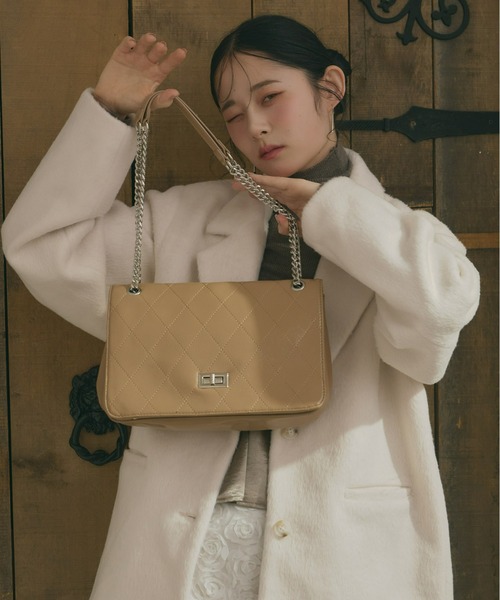 Olu.（オルドット）の「シャギーテーラードジャケット[セットアップ可能]（テーラードジャケット・レディース・グレー/ホワイト×ブラウン/アイボリー/ブラウン・1/0）」の15枚目の写真