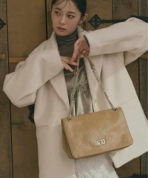 Olu.（オルドット）の「シャギーテーラードジャケット[セットアップ可能]（テーラードジャケット・レディース・グレー/ホワイト×ブラウン/アイボリー/ブラウン・1/0）」の16枚目の写真