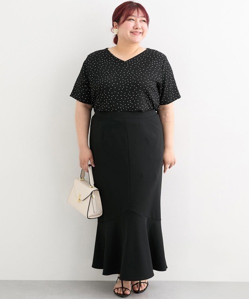 大きいサイズ＞ よく伸びるやわらかマーメイドスカート（ゆったり