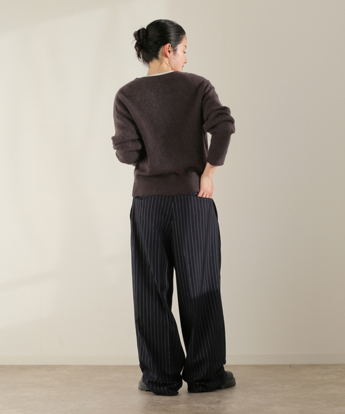 JOINT WORKS（ジョイントワークス）の「ワイドタック ストライプ トラウザーズ / Wide Tuck Stripe Trousers（その他パンツ・メンズ・ネイビー/チャコールグレー・MEDIUM/LARGE/SMALL）」の9枚目の写真