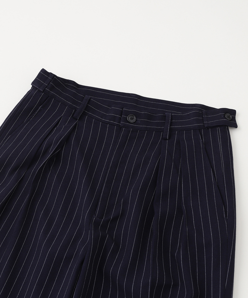 JOINT WORKS（ジョイントワークス）の「ワイドタック ストライプ トラウザーズ / Wide Tuck Stripe Trousers（その他パンツ・メンズ・ネイビー/チャコールグレー・MEDIUM/LARGE/SMALL）」の12枚目の写真