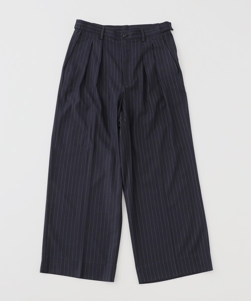 JOINT WORKS（ジョイントワークス）の「ワイドタック ストライプ トラウザーズ / Wide Tuck Stripe Trousers（その他パンツ・メンズ・ネイビー/チャコールグレー・MEDIUM/LARGE/SMALL）」の17枚目の写真