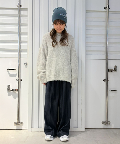 JOINT WORKS（ジョイントワークス）の「ワイドタック ストライプ トラウザーズ / Wide Tuck Stripe Trousers（その他パンツ・メンズ・ネイビー/チャコールグレー・MEDIUM/LARGE/SMALL）」の19枚目の写真