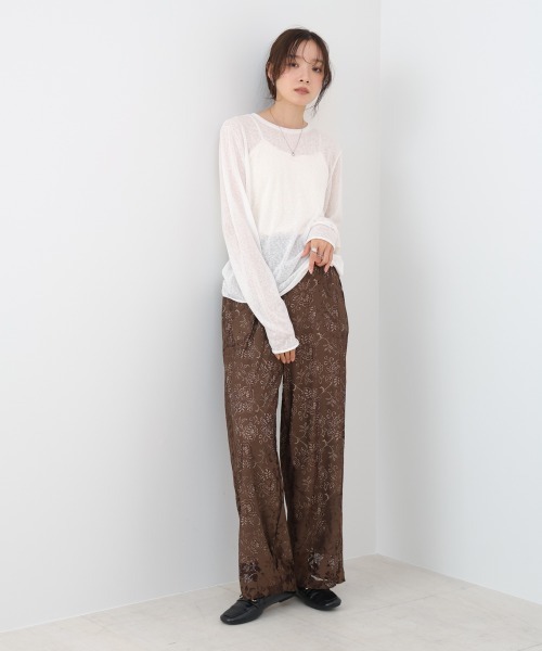 Bab（バブ）の「【S・Mサイズ展開】フラワーレースリラックスパンツ（その他パンツ・レディース・ブラウン/ブラック・S/M）」の4枚目の写真