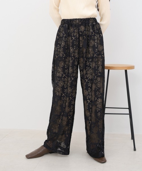 Bab（バブ）の「【S・Mサイズ展開】フラワーレースリラックスパンツ（その他パンツ・レディース・ブラウン/ブラック・S/M）」の18枚目の写真