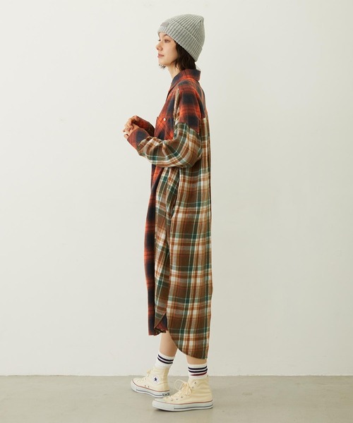 MILKFED.（ミルクフェド）の「WASHED PANEL SHIRT DRESS（ワンピース・レディース・レッド/イエロー/オレンジ・ONE SIZE）」の17枚目の写真