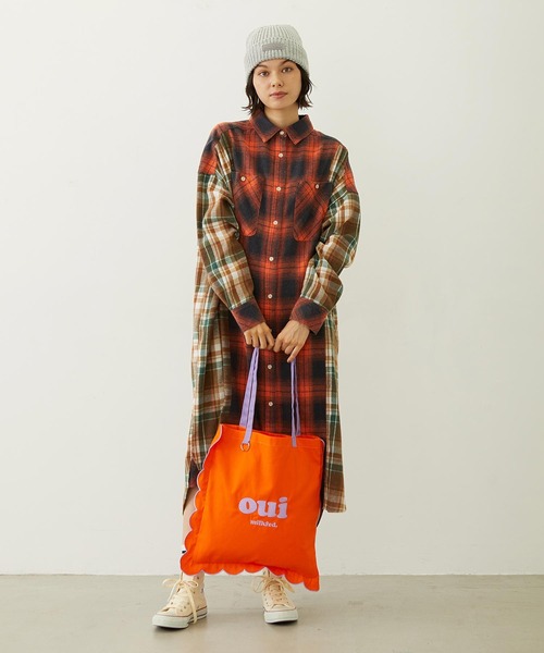 MILKFED.（ミルクフェド）の「WASHED PANEL SHIRT DRESS（ワンピース・レディース・レッド/イエロー/オレンジ・ONE SIZE）」の20枚目の写真