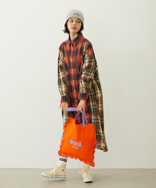MILKFED.（ミルクフェド）の「WASHED PANEL SHIRT DRESS（ワンピース・レディース・レッド/イエロー/オレンジ・ONE SIZE）」の21枚目の写真