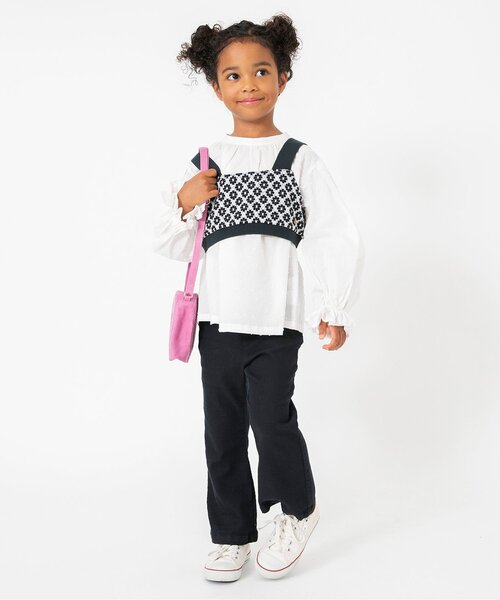 BREEZE（ブリーズ）の「【リンク/ジュニア対応】ジャガードビスチェ2PロンT（シャツ/ブラウス・キッズ・サックスブルー/ブラック/レッド・110/100/90/80/140/130/120）」の16枚目の写真