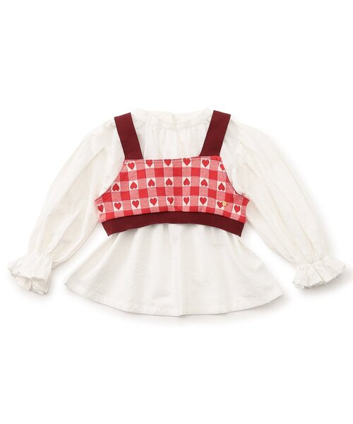 BREEZE（ブリーズ）の「【リンク/ジュニア対応】ジャガードビスチェ2PロンT（シャツ/ブラウス・キッズ・サックスブルー/ブラック/レッド・110/100/90/80/140/130/120）」の8枚目の写真