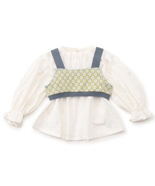 BREEZE（ブリーズ）の「【リンク/ジュニア対応】ジャガードビスチェ2PロンT（シャツ/ブラウス・キッズ・サックスブルー/ブラック/レッド・110/100/90/80/140/130/120）」の9枚目の写真