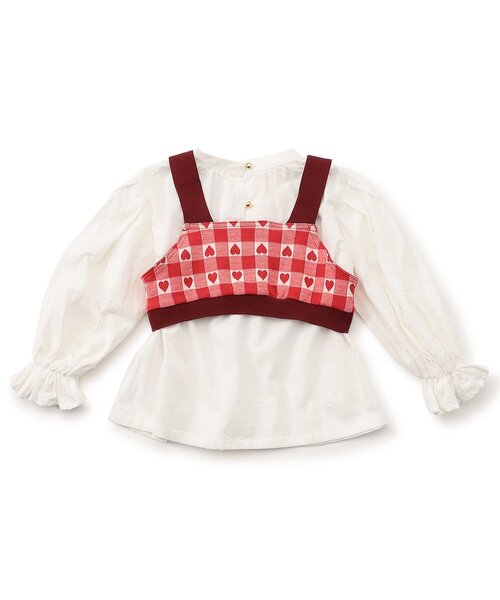 BREEZE（ブリーズ）の「【リンク/ジュニア対応】ジャガードビスチェ2PロンT（シャツ/ブラウス・キッズ・サックスブルー/ブラック/レッド・110/100/90/80/140/130/120）」の11枚目の写真