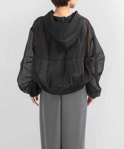 URBAN RESEARCH ROSSO WOMEN(アーバンリサーチ ロッソ)の「ELENDEEK HOODIE SHEER BLOUSON(ブルゾン・レディース・ブラック・FREE)」の7枚目の写真