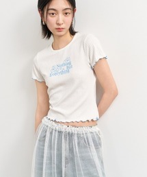 GENERAL IDEA/ジェネラルアイディア eyelet lettering half t shirts Tシャツ