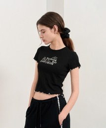 GENERAL IDEA/ジェネラルアイディア eyelet lettering half t shirts Tシャツ