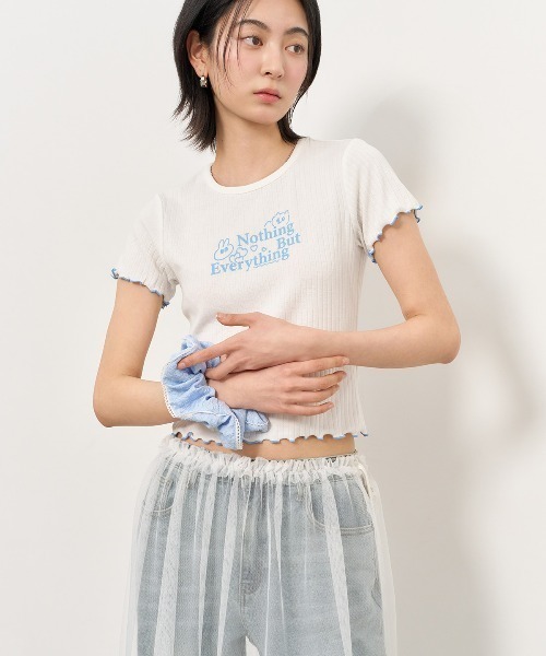 GENERAL IDEA(ジェネラルアイデア)の「GENERAL IDEA/ジェネラルアイディア eyelet lettering half t shirts Tシャツ(Tシャツ/カットソー・レディース・ブラック/ホワイト/ピンク・M/S/L)」の8枚目の写真