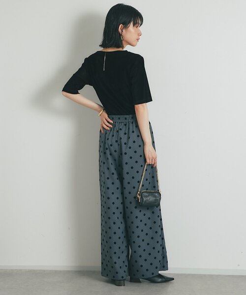 un dix cors（アンディコール）の「《大人可愛い・着映え力抜群◎》ツイルフロッキードットパンツ（チノパンツ・レディース・ブラック/グレー・FREE）」の10枚目の写真