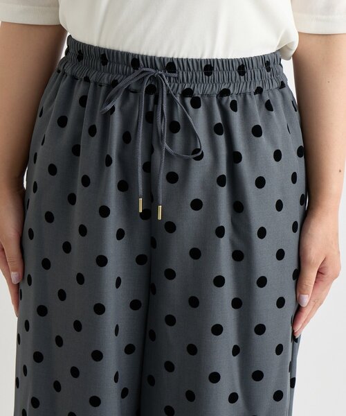 un dix cors（アンディコール）の「《大人可愛い・着映え力抜群◎》ツイルフロッキードットパンツ（チノパンツ・レディース・ブラック/グレー・FREE）」の16枚目の写真