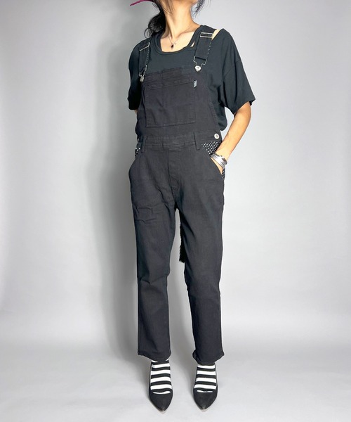 BEATJIVE（ビートジャイブ）の「オーバーオール サロペット チェック 尻尾 レディース（サロペット/オーバーオール・レディース・ホワイト系その他/ブラック系その他・SMALL）」の2枚目の写真