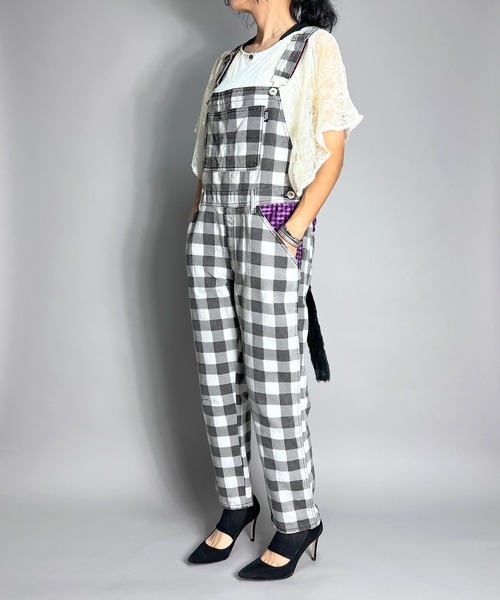 BEATJIVE（ビートジャイブ）の「オーバーオール サロペット チェック 尻尾 レディース（サロペット/オーバーオール・レディース・ホワイト系その他/ブラック系その他・SMALL）」の4枚目の写真