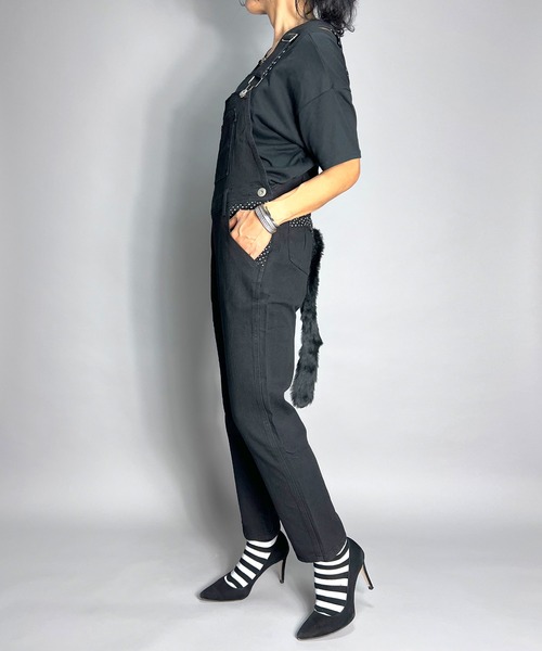 BEATJIVE（ビートジャイブ）の「オーバーオール サロペット チェック 尻尾 レディース（サロペット/オーバーオール・レディース・ホワイト系その他/ブラック系その他・SMALL）」の8枚目の写真