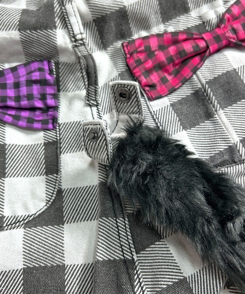 BEATJIVE（ビートジャイブ）の「オーバーオール サロペット チェック 尻尾 レディース（サロペット/オーバーオール・レディース・ホワイト系その他/ブラック系その他・SMALL）」の17枚目の写真