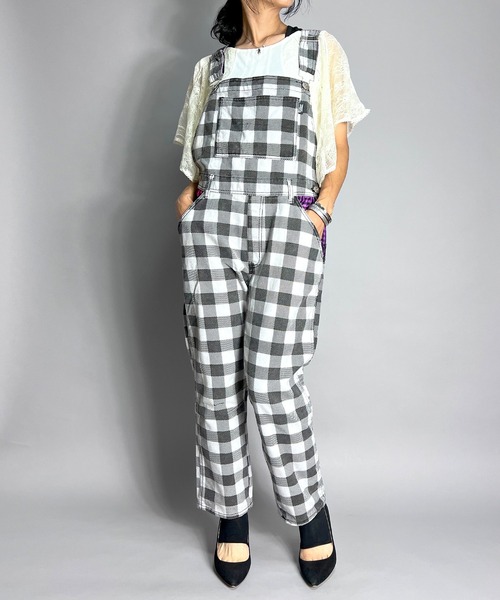 BEATJIVE（ビートジャイブ）の「オーバーオール サロペット チェック 尻尾 レディース（サロペット/オーバーオール・レディース・ホワイト系その他/ブラック系その他・SMALL）」の3枚目の写真