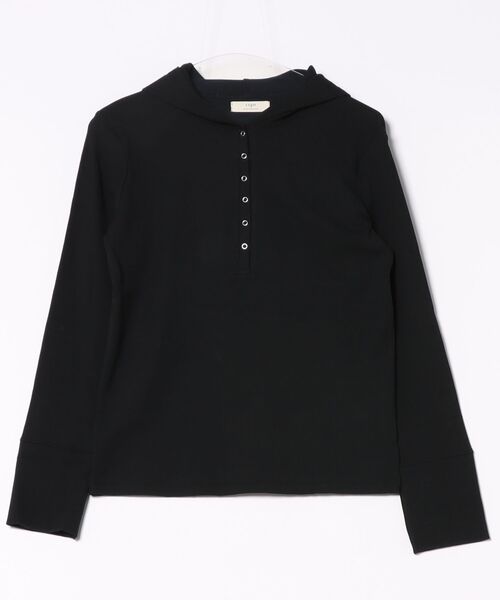 cepo(セポ)の「ヘンリーネックパーカーカットソー(Tシャツ/カットソー・レディース・ホワイト系その他/ブラック/ベージュ系その他/グレー・M)」の6枚目の写真