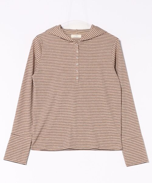 cepo(セポ)の「ヘンリーネックパーカーカットソー(Tシャツ/カットソー・レディース・ホワイト系その他/ブラック/ベージュ系その他/グレー・M)」の8枚目の写真