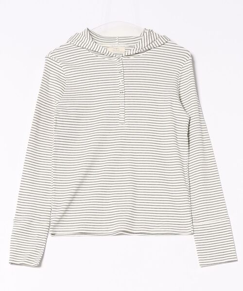 cepo(セポ)の「ヘンリーネックパーカーカットソー(Tシャツ/カットソー・レディース・ホワイト系その他/ブラック/ベージュ系その他/グレー・M)」の7枚目の写真