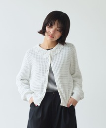 bulle de savon | 《early spring》かぎ針衿 透かし編みカーディガン(カーディガン/ボレロ)