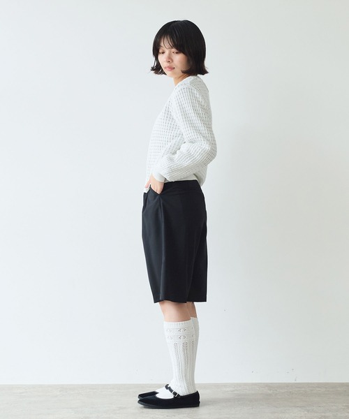 bulle de savon（ビュルデサボン）の「《early spring》かぎ針衿 透かし編みカーディガン（カーディガン/ボレロ・レディース・ブルー/ホワイト/チャコールグレー・FREE）」の12枚目の写真