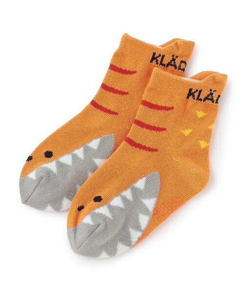 kladskap(クレードスコープ)の「恐竜ショートソックス(ソックス/靴下・キッズ・レンガ/グリーン・SS/S/M/L)」の1枚目の写真