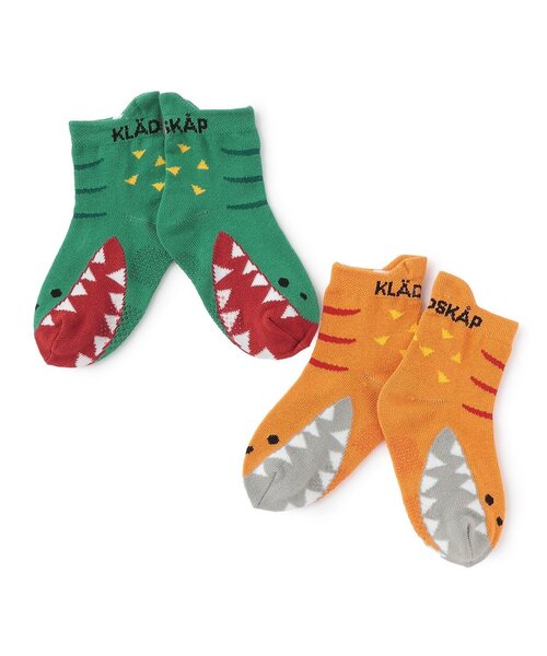 kladskap(クレードスコープ)の「恐竜ショートソックス(ソックス/靴下・キッズ・レンガ/グリーン・SS/S/M/L)」の7枚目の写真