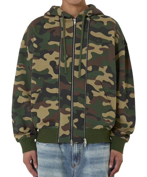 OY(オーワイ)の「『OY/オーワイ』LAYERED STUD HOODIE ZIP UP/レイヤードスタッドジップアップパーカー (迷彩)(パーカー・レディース・カモフラージュ・M/L)」の3枚目の写真