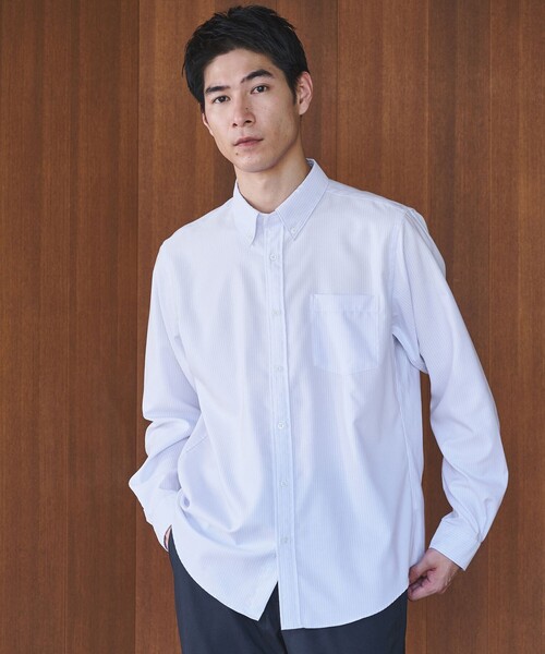 green label relaxing（グリーンレーベルリラクシング）の「W/R オックス ボタンダウン シャツ（シャツ/ブラウス・メンズ・ライトグレー/ホワイト/ネイビー/ライラック・L/S/M/XL）」の4枚目の写真