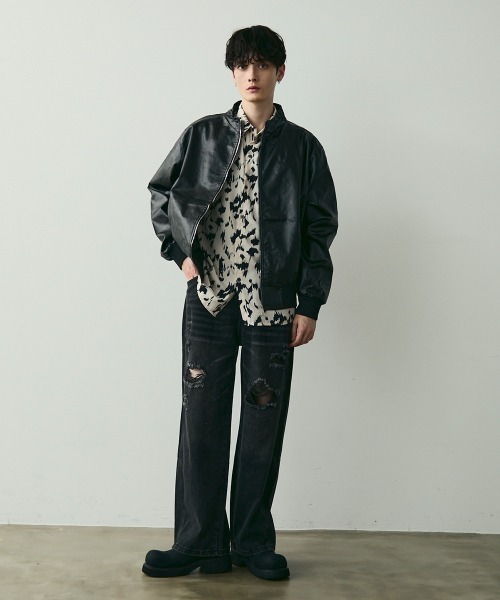 Shoowtime(ショウタイム)の「Stand Collar Synthetic Leather Blouson / スタンドカラーレザーブルゾン(ブルゾン・メンズ・ブラック・MEDIUM/LARGE/X-LARGE)」の13枚目の写真