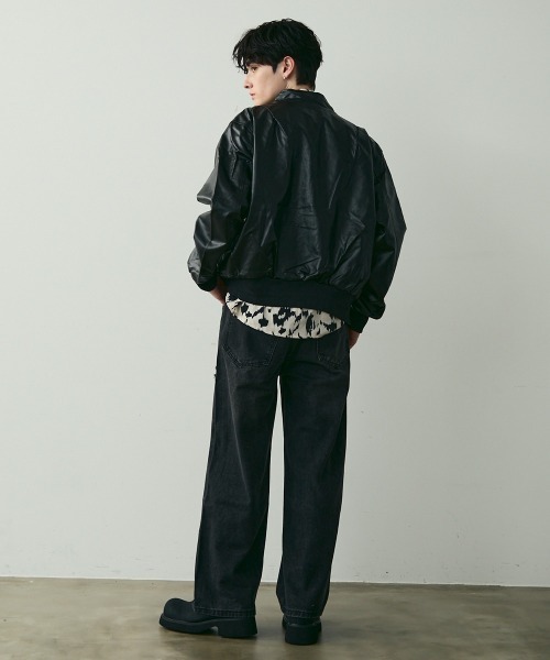 Shoowtime(ショウタイム)の「Stand Collar Synthetic Leather Blouson / スタンドカラーレザーブルゾン(ブルゾン・メンズ・ブラック・MEDIUM/LARGE/X-LARGE)」の19枚目の写真