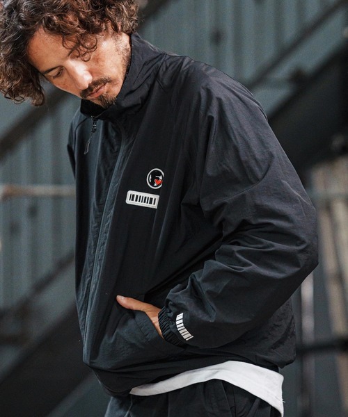 mj11049-Double Patch Cotton Like Nylon Jacket ナイロンジャケット