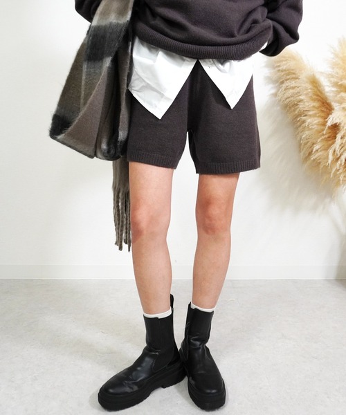 gossara(ゴサラ)の「【お問い合わせ多数】アルパカタッチショートパンツ(その他パンツ・レディース・ブラウン/グレー/ベージュ/ブラック・FREE)」の1枚目の写真