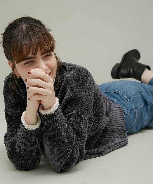 URBAN RESEARCH Sonny Label(アーバンリサーチサニーレーベル)の「モールヤーンハイネックニットプルオーバー(ニット/セーター・レディース・チャコールグレー/ベージュ/グリーン系その他・FREE)」の21枚目の写真