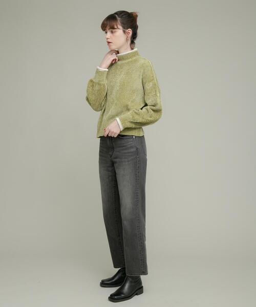 URBAN RESEARCH Sonny Label(アーバンリサーチサニーレーベル)の「モールヤーンハイネックニットプルオーバー(ニット/セーター・レディース・チャコールグレー/ベージュ/グリーン系その他・FREE)」の6枚目の写真