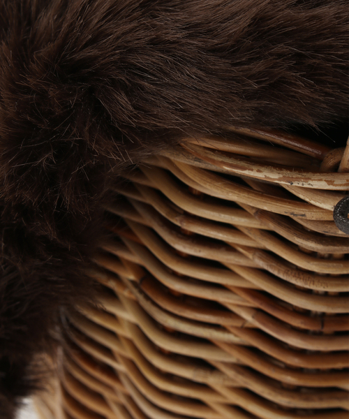 タグ付 Bagmati SLOBE カゴバッグ ラタン ファー 籐 バスケット タグ付