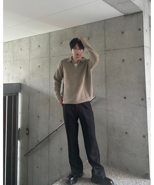 Otte(オッテ)の「ハーフジップセーター(ニット/セーター・メンズ・カーキ/ダークグレー・X-LARGE/MEDIUM/LARGE)」の8枚目の写真
