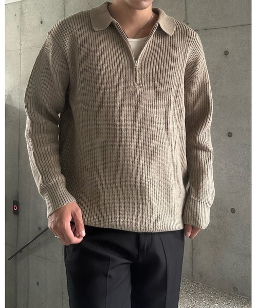 Otte(オッテ)の「ハーフジップセーター(ニット/セーター・メンズ・カーキ/ダークグレー・X-LARGE/MEDIUM/LARGE)」の19枚目の写真